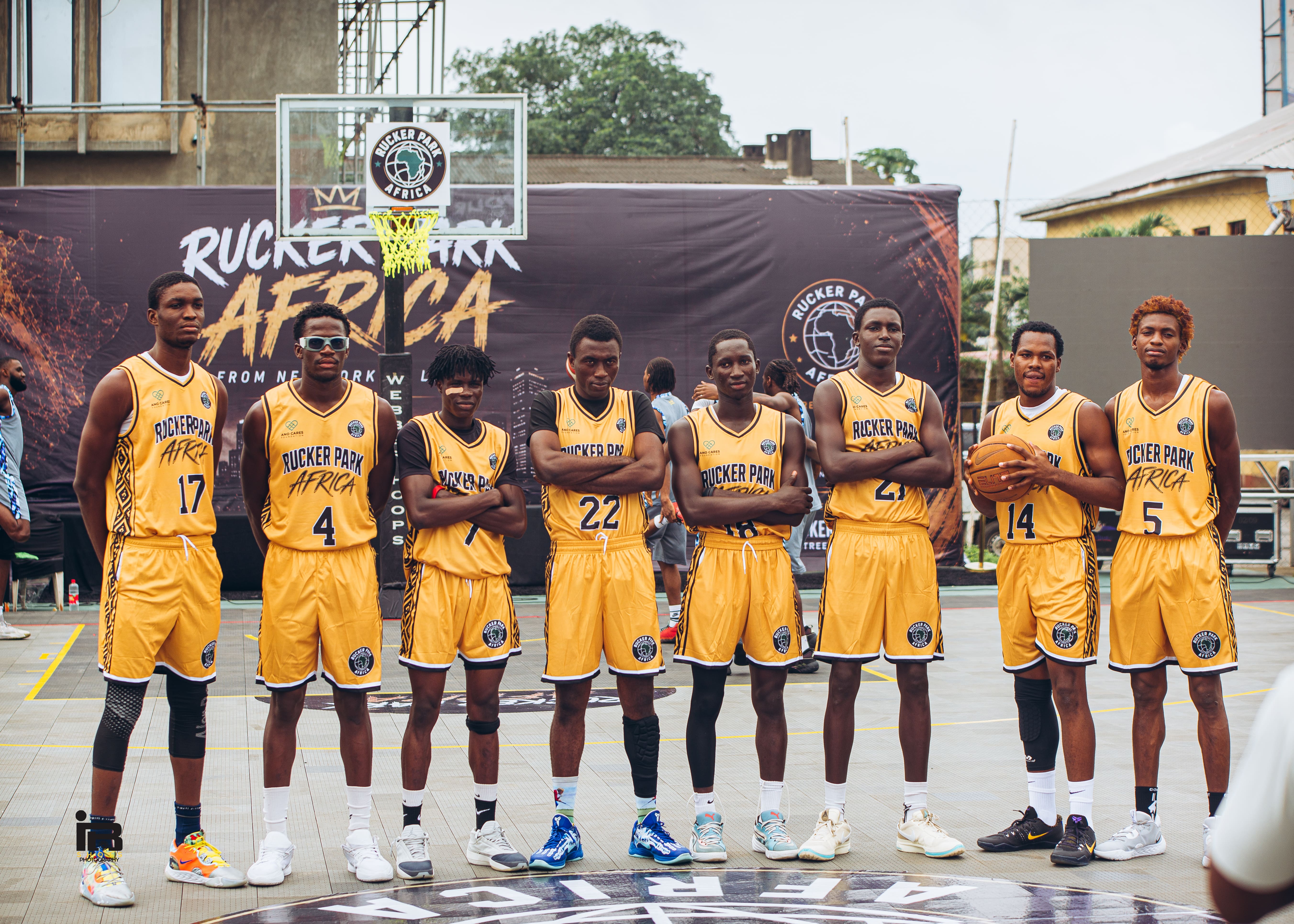 Young athletes at a Rucker Park Africa youth clinic